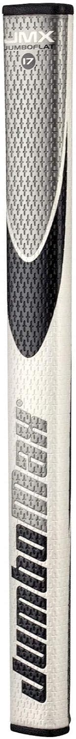 JumboMax Putter Grips JumboFlat 17 Golf Putter Grip, Oversize ArmLock Grip Profile, White/Black/Silver