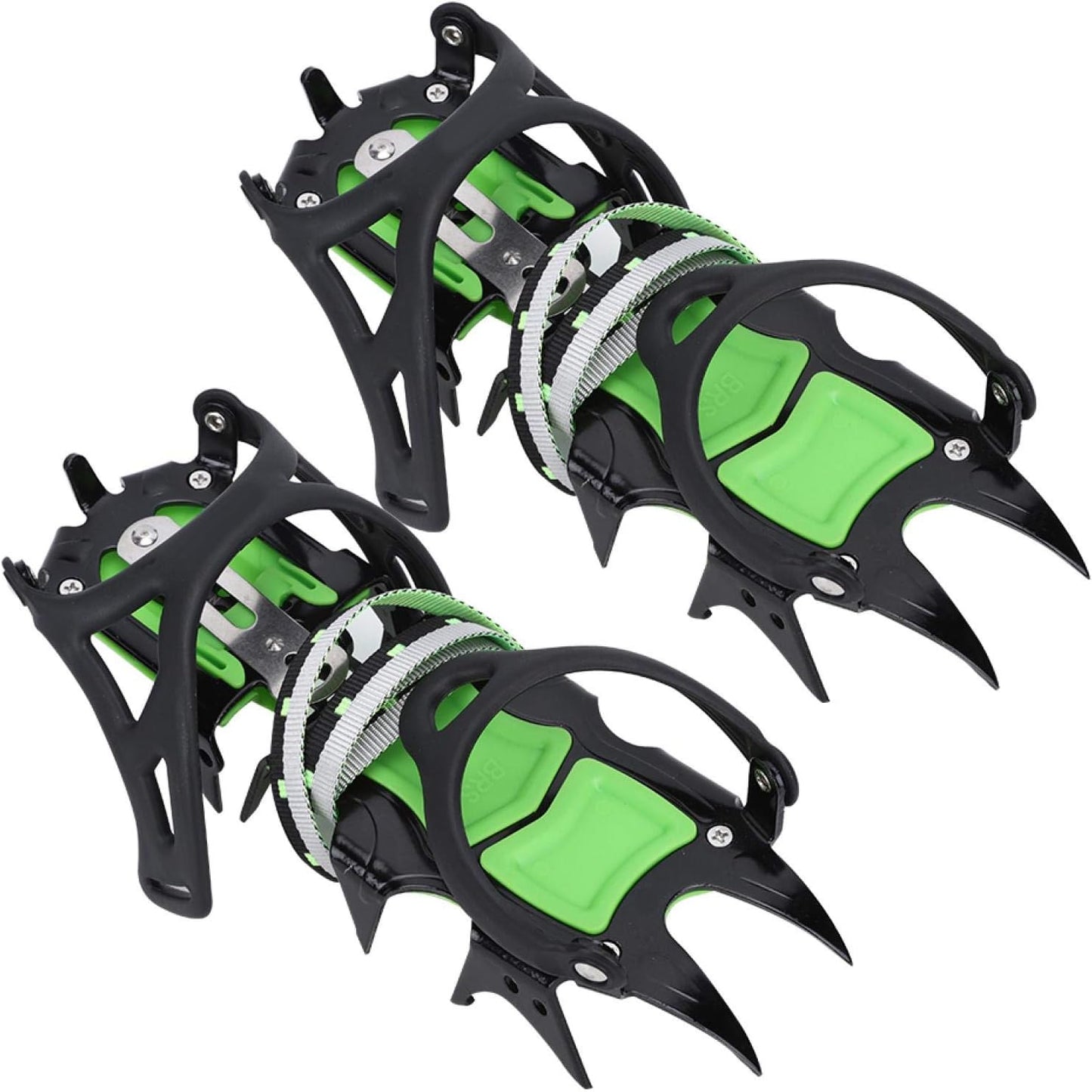 Ice Crampons, Ice Cleats Crampons Traction 14 Teeth Traction Snow Grips Ice Crampons Ice Snow Traction Cleats Winter Safe, for Men Shoes Boots Walking Climbing Jogging Mountaineering