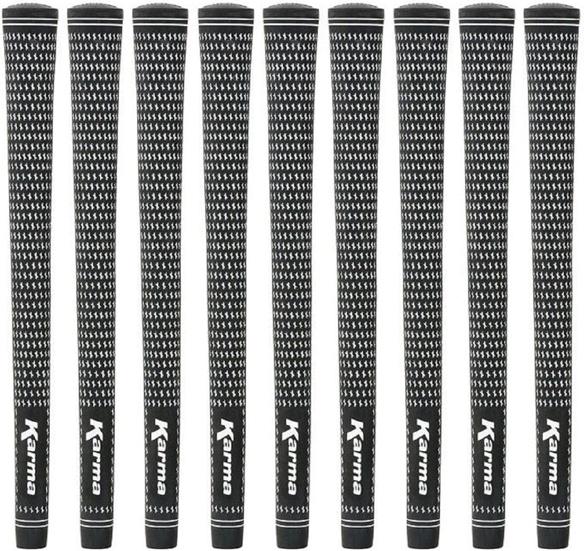 Karma Velour Ribbed Reminder Golf Grips & Grip Kits for Men, Standard Size Rubber All Weather Comfort with Improved Control, Velvet Style Replacement Golf Club Grips