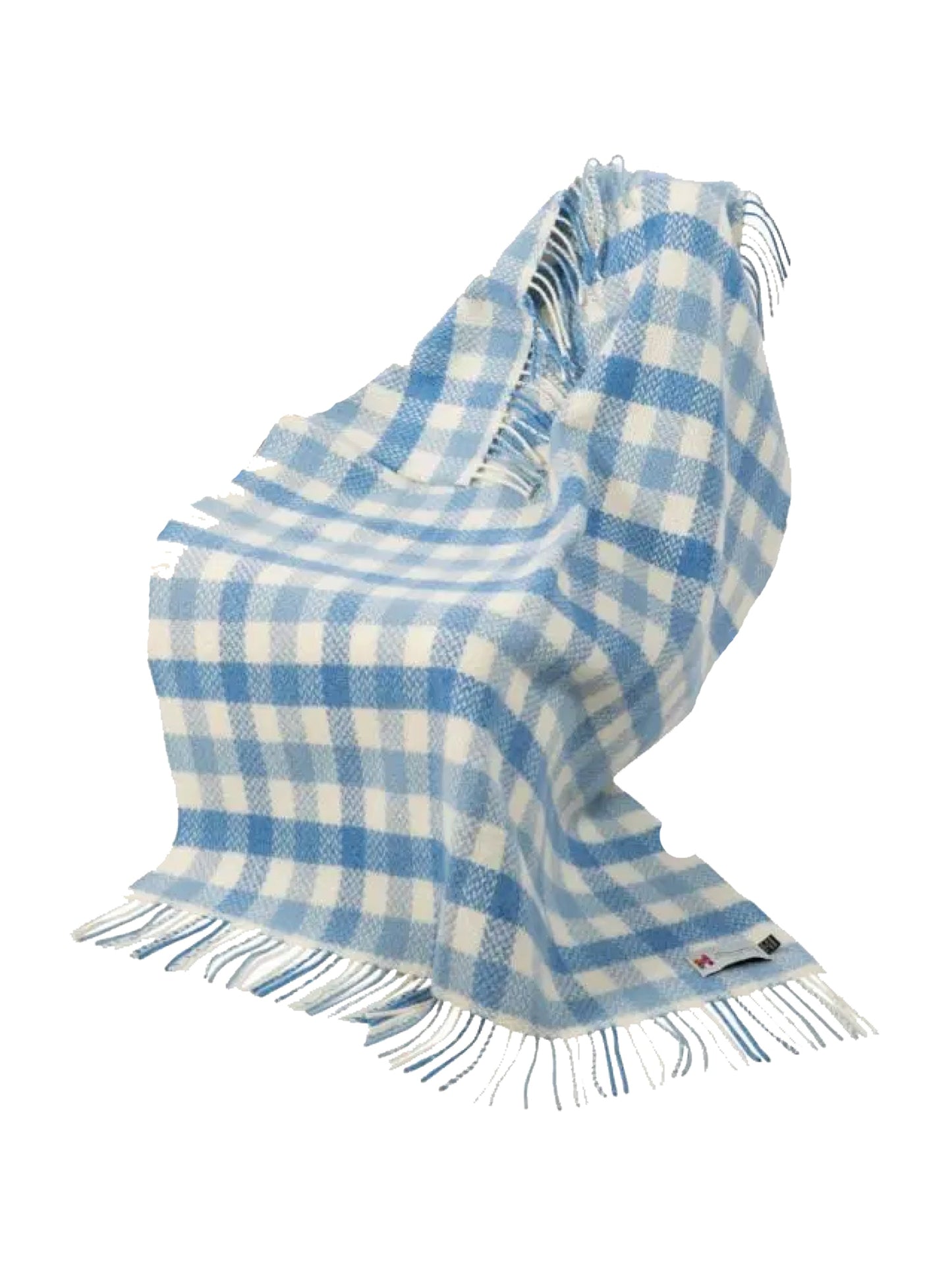 Irish Cashmere and Wool Blue Block Baby Blanket