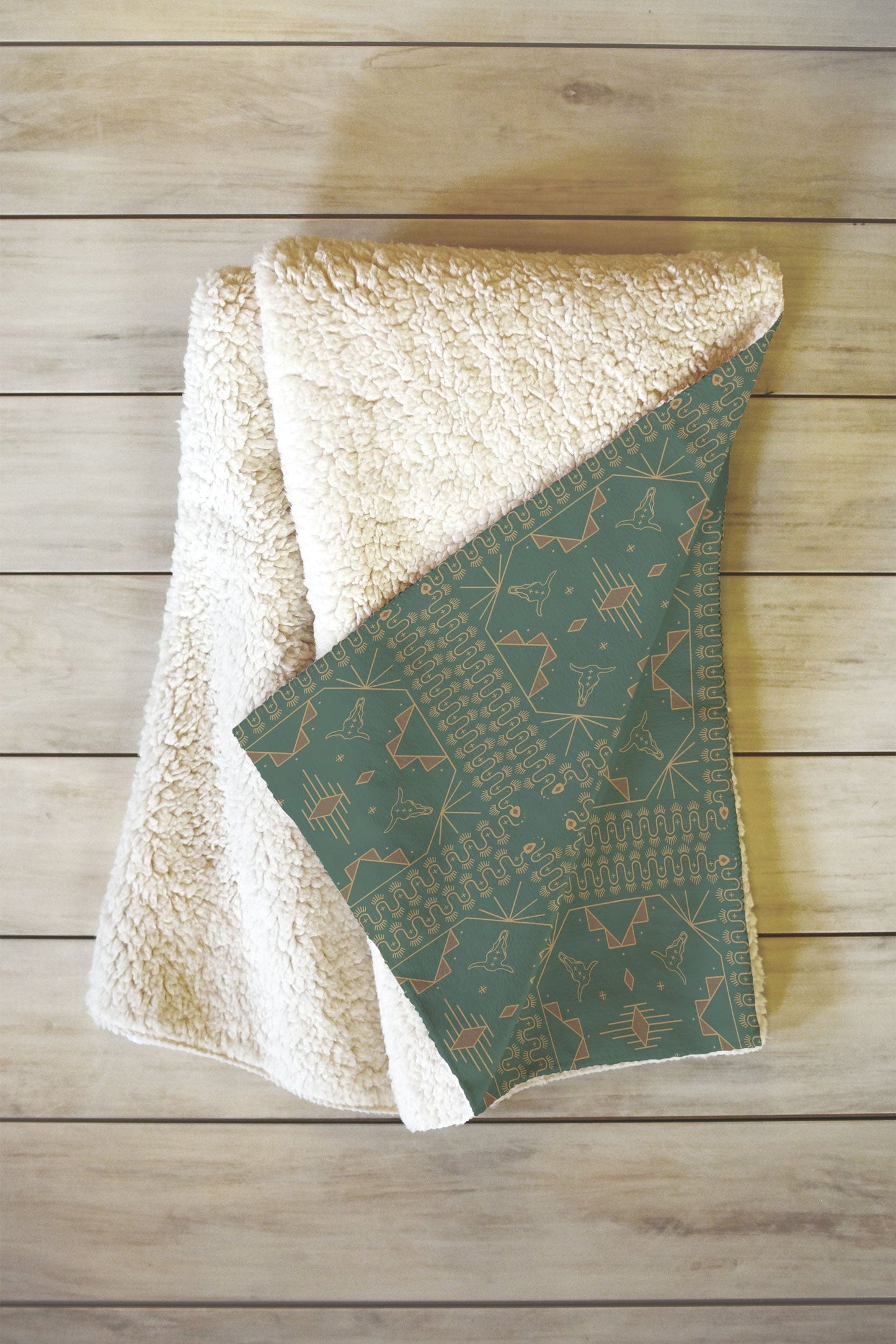 Lost Desert Green Fleece Throw Blanket (DS) DD