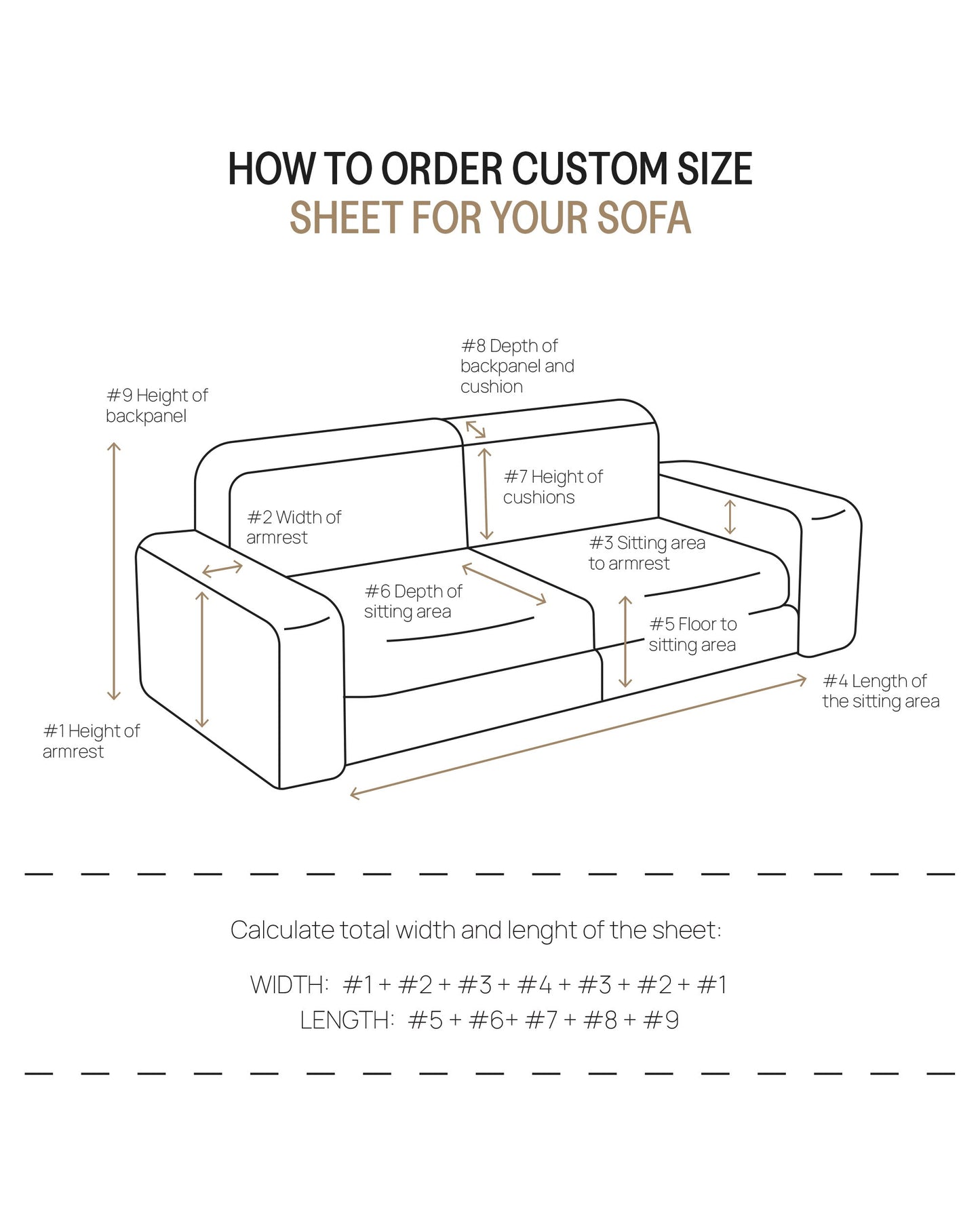 Linen couch cover in Charcoal grid