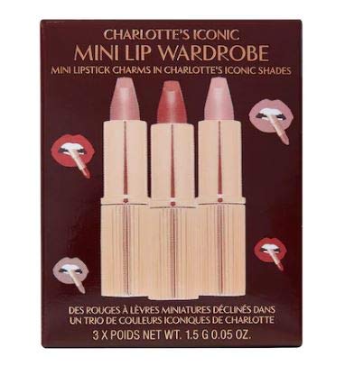 CHARLOTTE TILBURY Mini Iconic Matte Revolution Lip Charm Wardrobe - Very Victoria, Pillow Talk, Walk of Shame