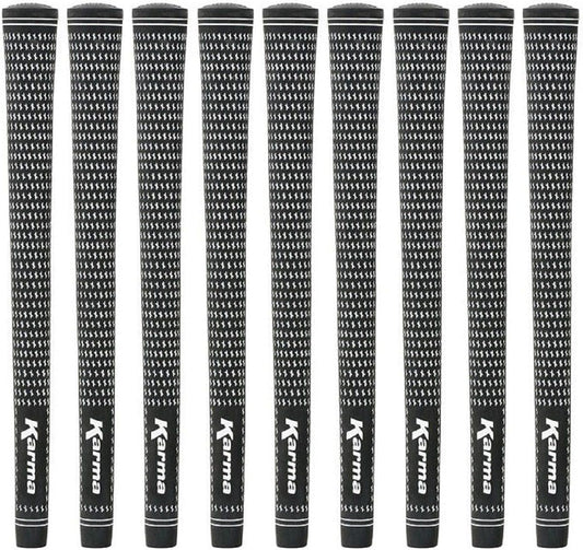 Karma Velour Ribbed Reminder Golf Grips & Grip Kits for Men, Standard Size Rubber All Weather Comfort with Improved Control, Velvet Style Replacement Golf Club Grips