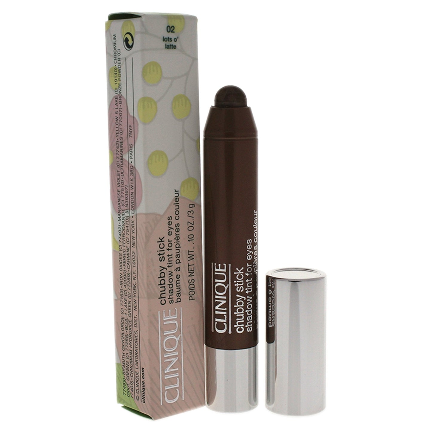 Clinique Chubby Stick Tint Eye Shadow for Women, No. 02 Lots O' Latte, 0.1 Ounce
