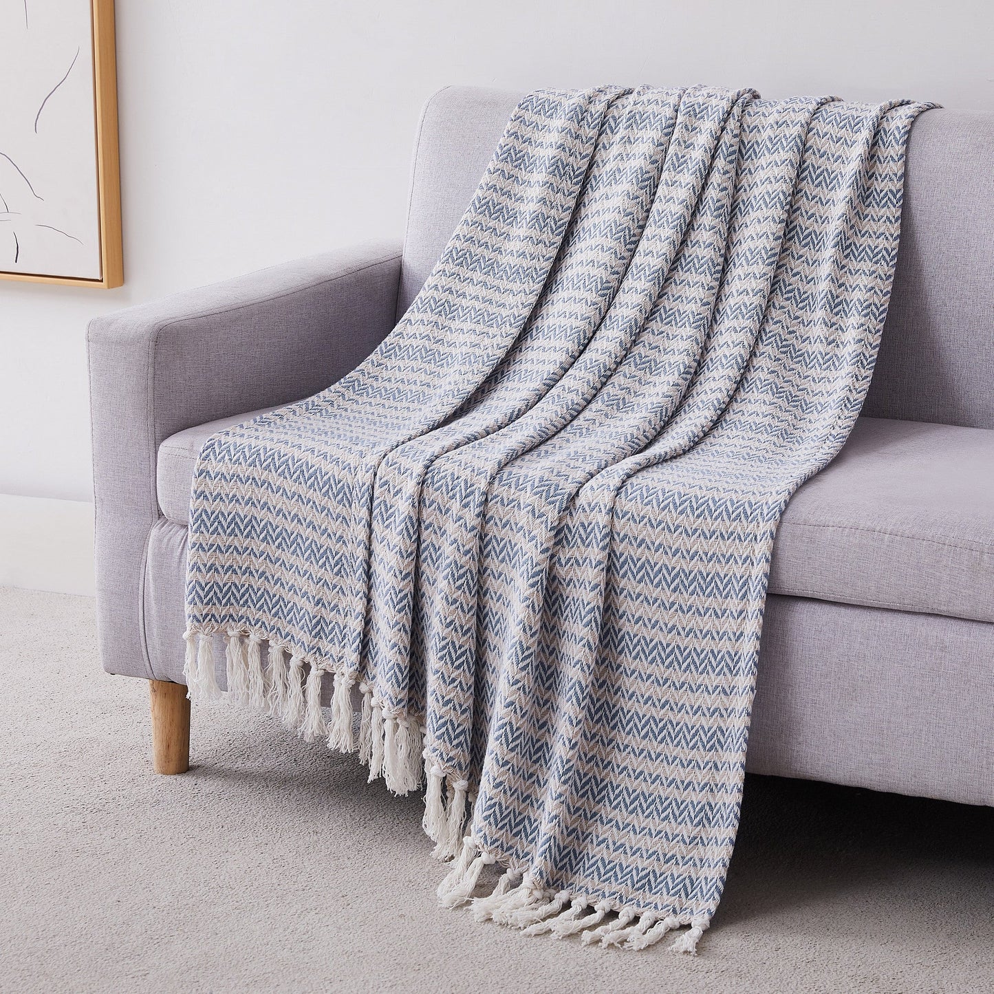Cotton Herringbone Blankets and Throws