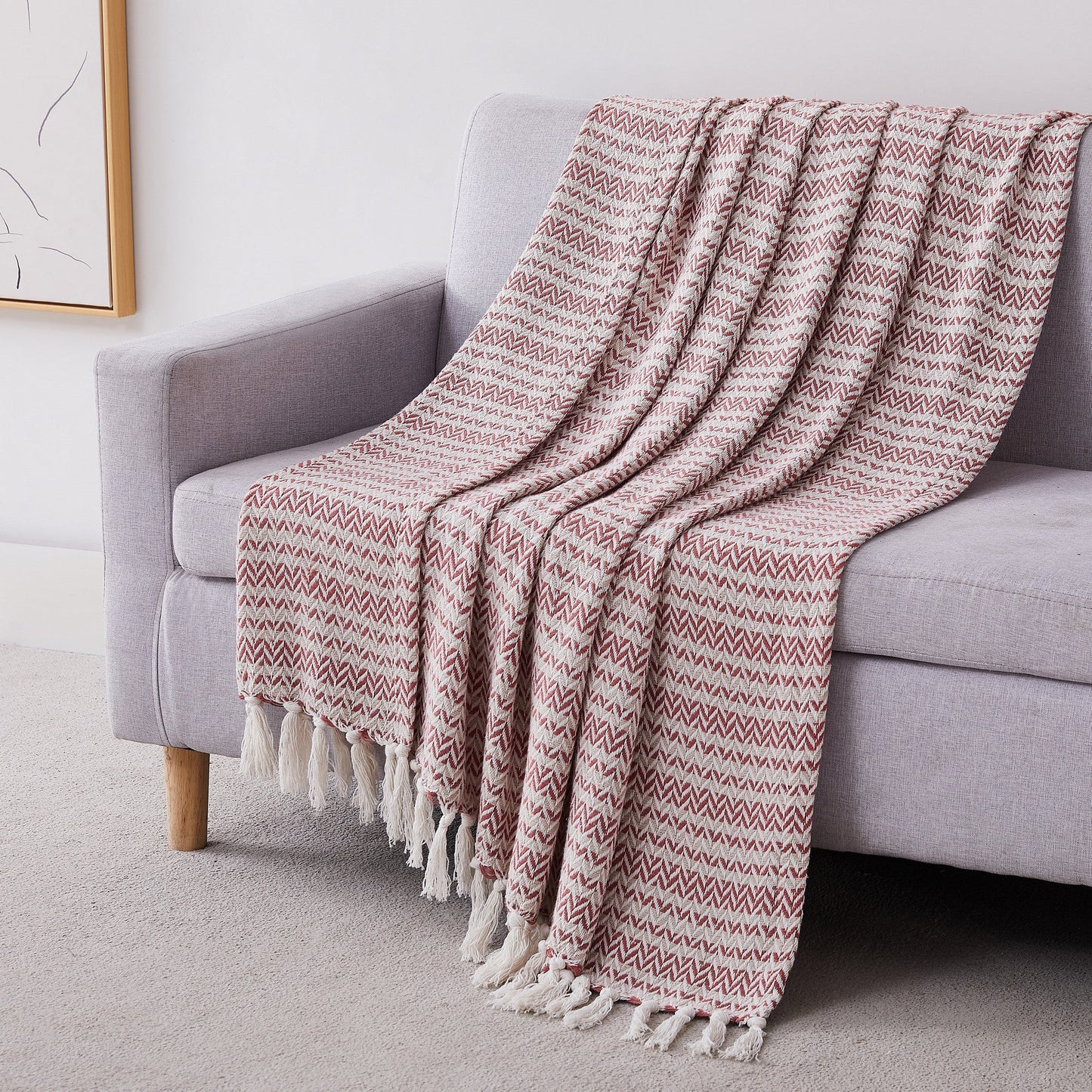 Cotton Herringbone Blankets and Throws
