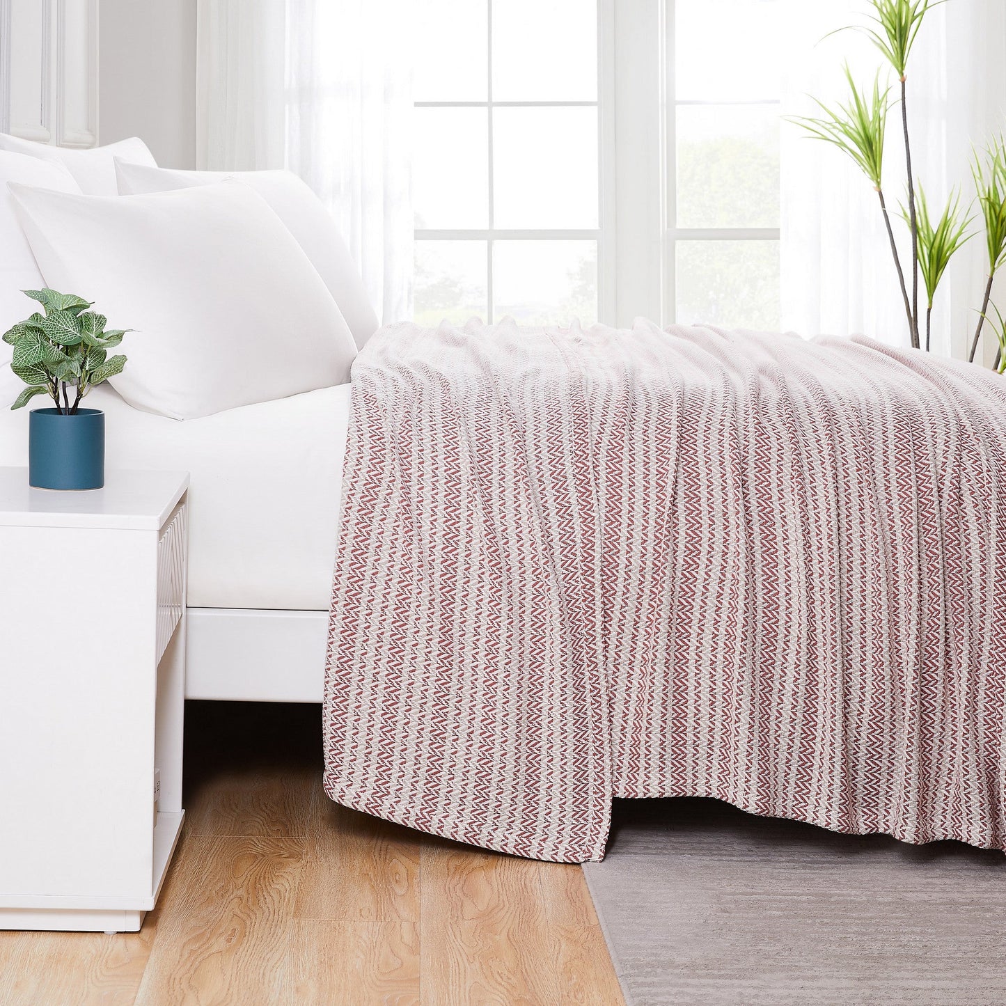 Cotton Herringbone Blankets and Throws