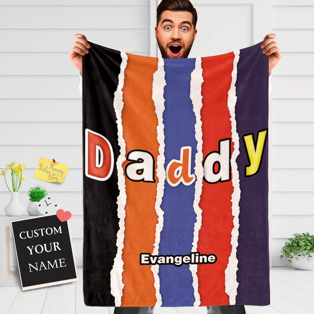 Custom Name Blanket Novelty Chocolate Blanket Fathers Day Gift Dad Birthday Gift