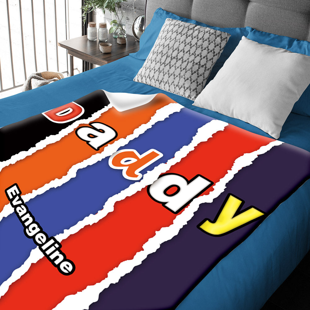 Custom Name Blanket Novelty Chocolate Blanket Fathers Day Gift Dad Birthday Gift
