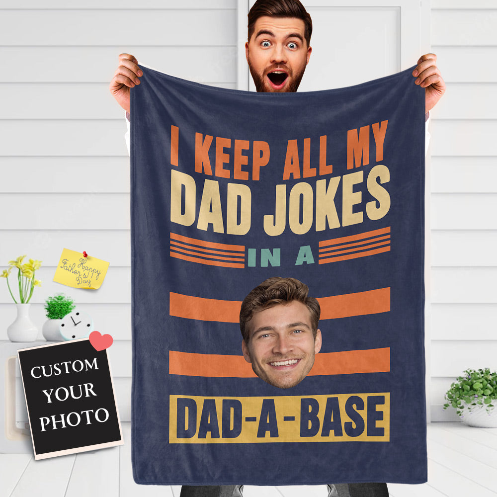 Custom Face Blanket Personalized Father's Day Blanket Gift for Dad