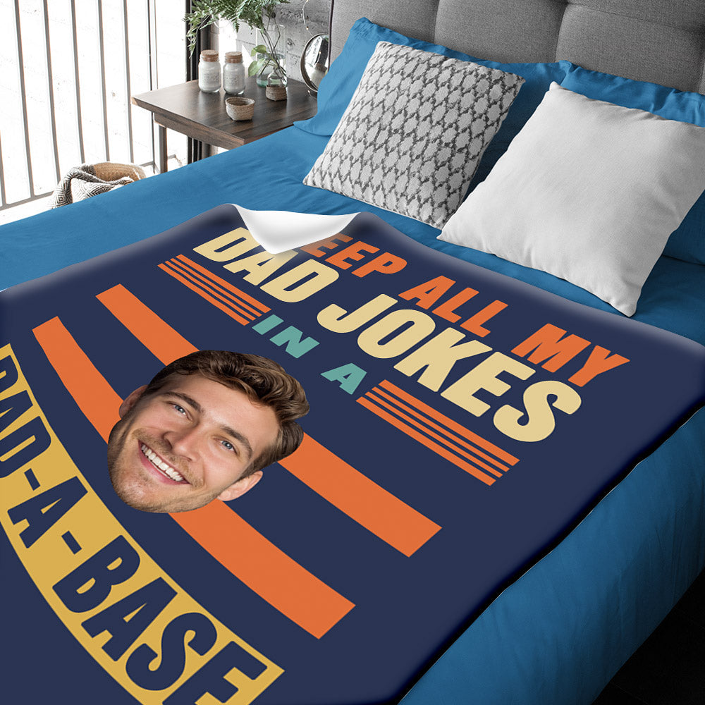 Custom Face Blanket Personalized Father's Day Blanket Gift for Dad