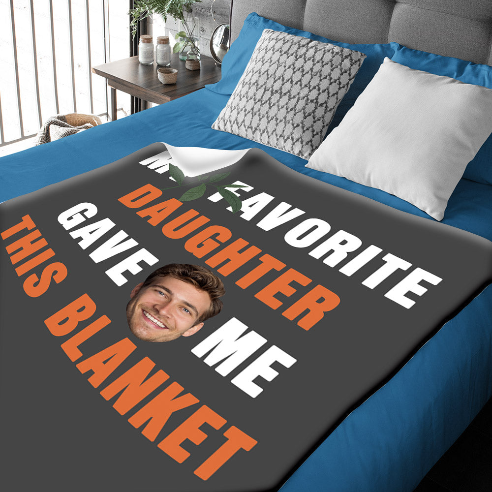 Fathers Day Blanket Custom Face Blanket Personalized Gift for Dad