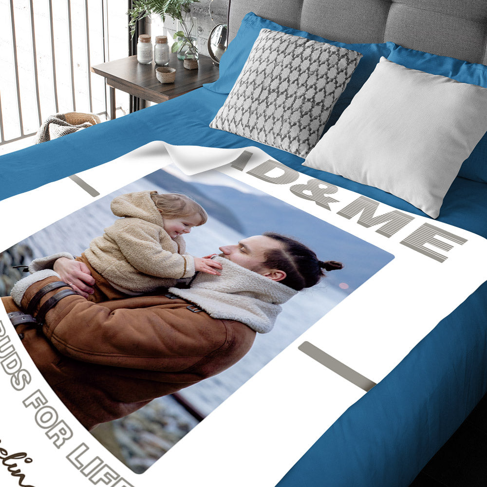Father's Day Blanket Custom Photo Blanket for Dad Best Buds for Life
