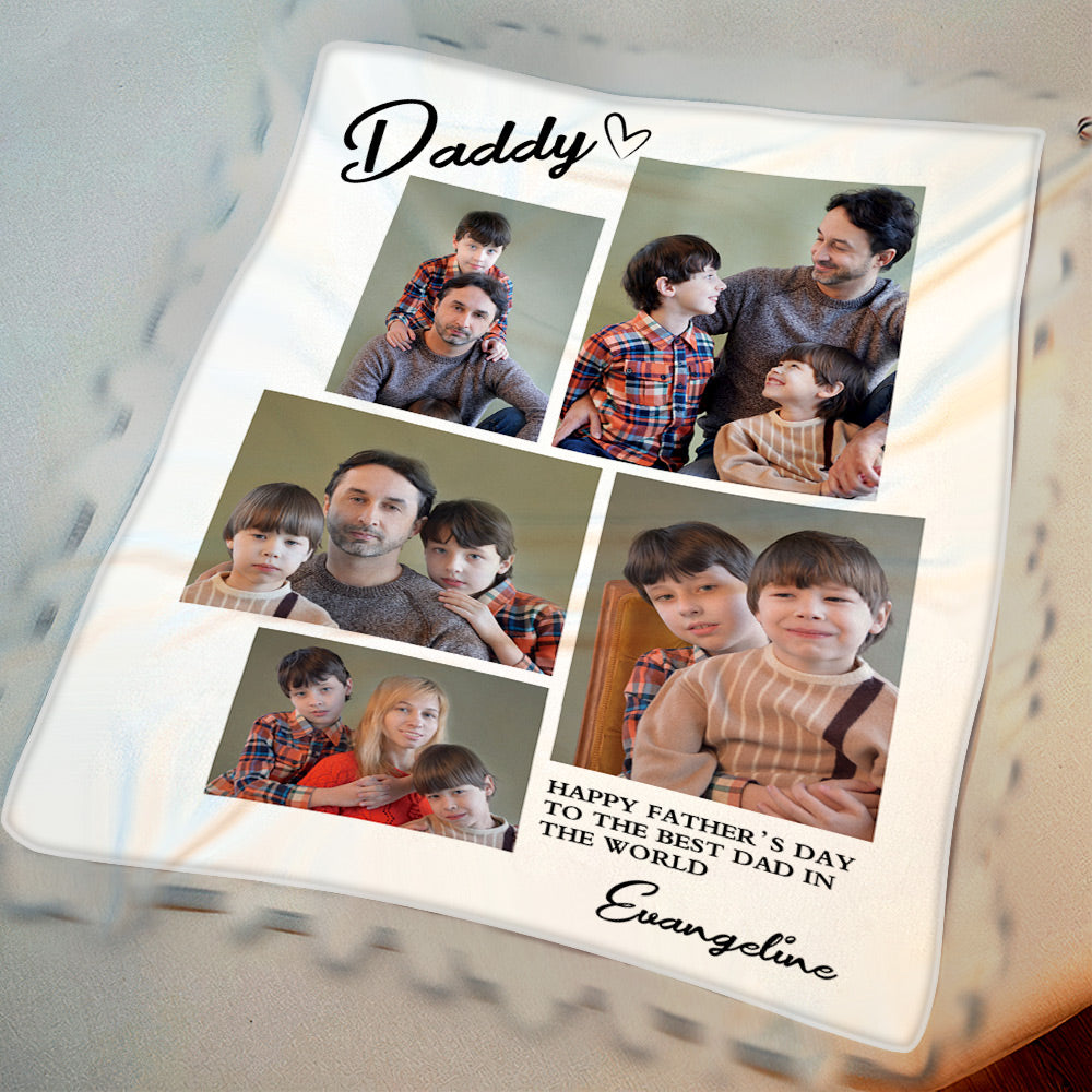 Father's Day Blanket Custom Photo Blanket Gift for Best Dad