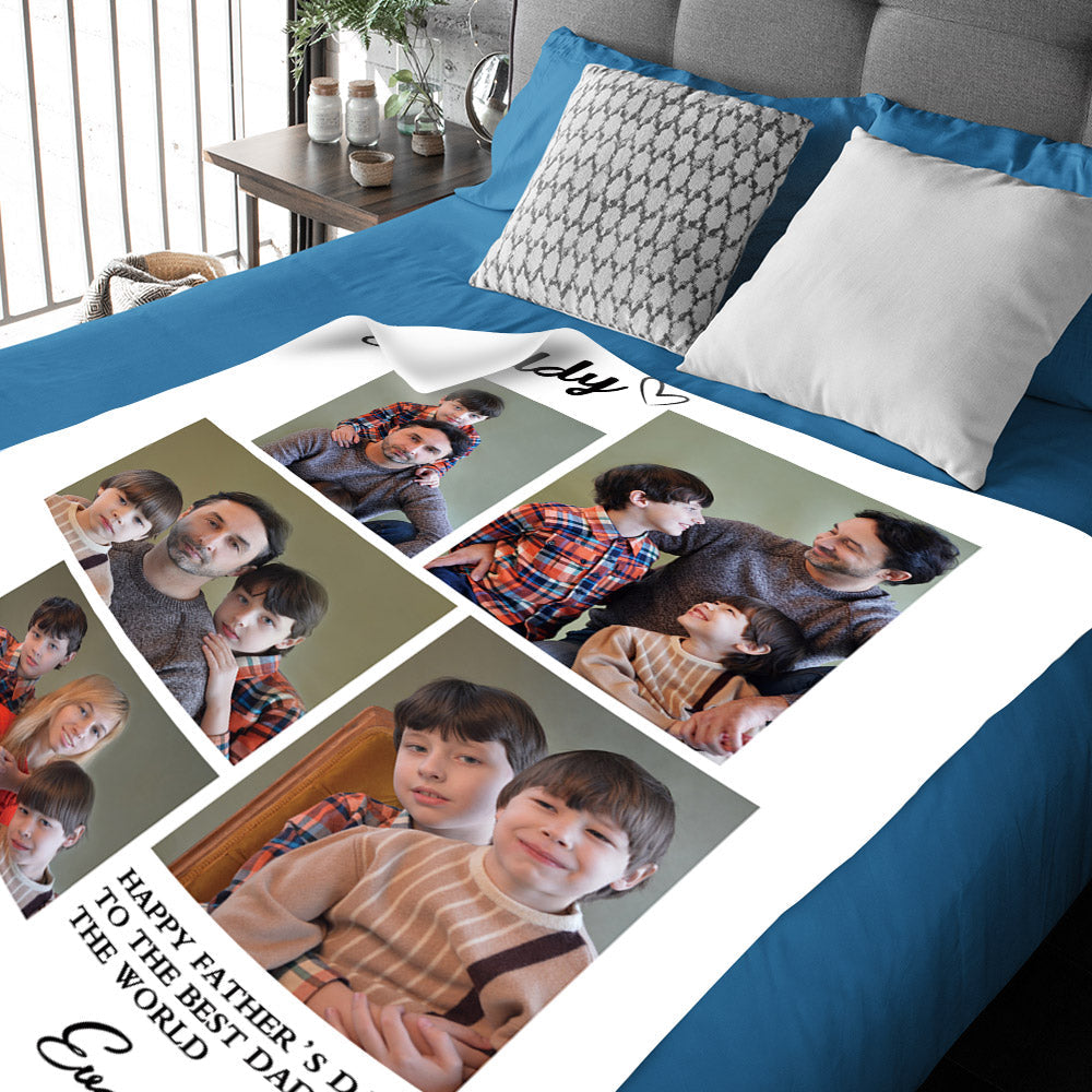 Father's Day Blanket Custom Photo Blanket Gift for Best Dad