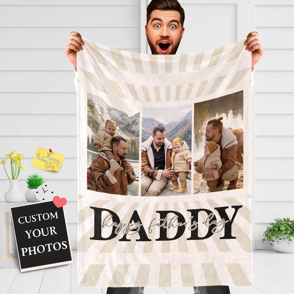 Father's Day Blanket Gift Custom Photo Blanket for Daddy