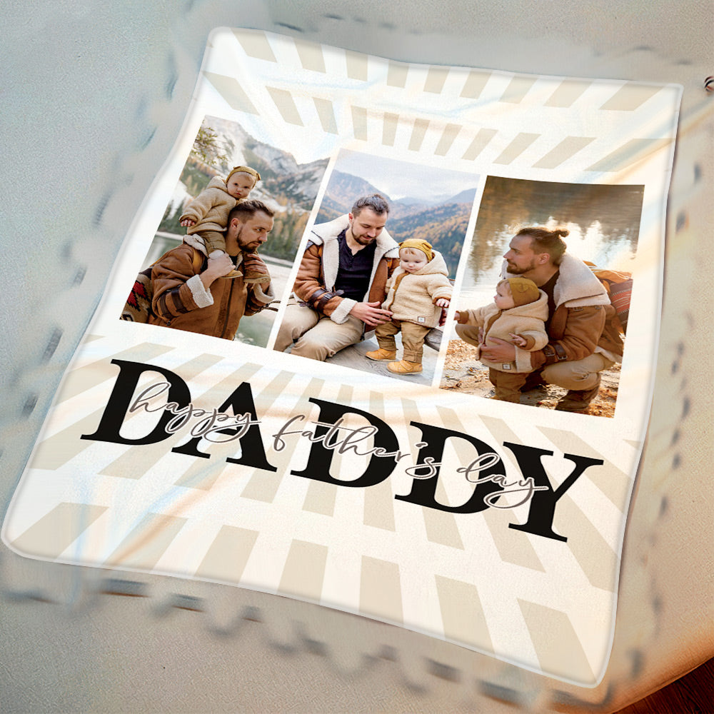Father's Day Blanket Gift Custom Photo Blanket for Daddy