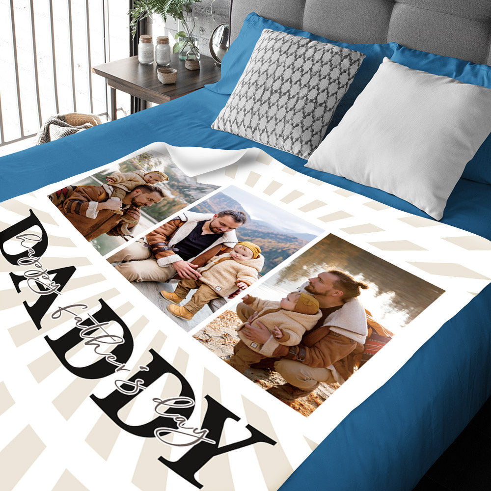 Father's Day Blanket Gift Custom Photo Blanket for Daddy