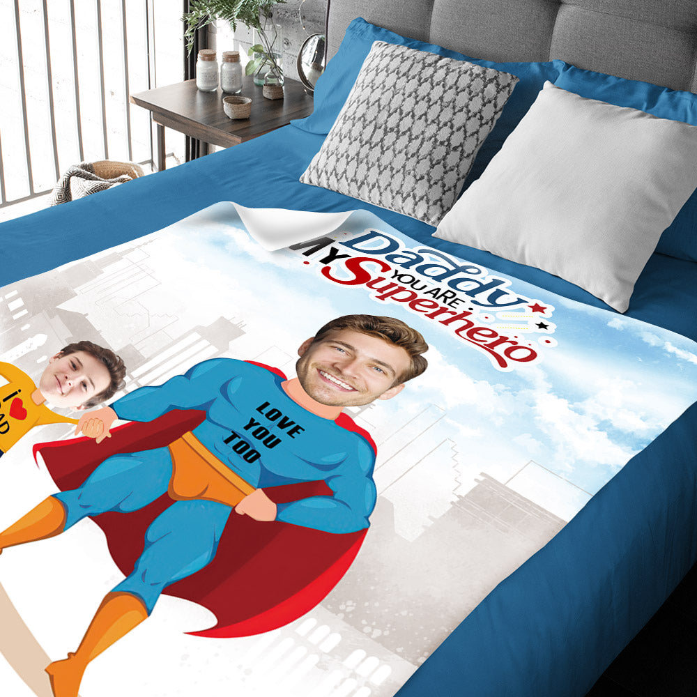 Fathers Day Gift Custom Photo Blanket Personalized Blanket for Dad