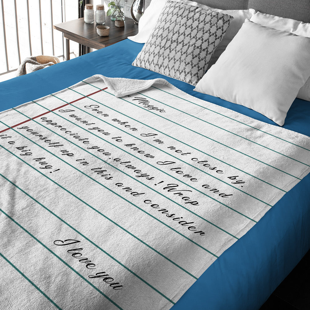 Custom Text Blanket Personalized Love Letter Blanket Couple Gifts Valentines Gifts