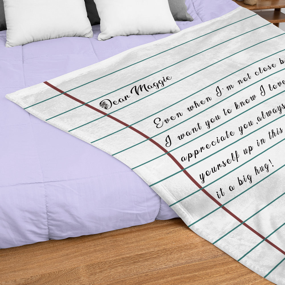 Custom Text Blanket Personalized Love Letter Blanket Couple Gifts Valentines Gifts