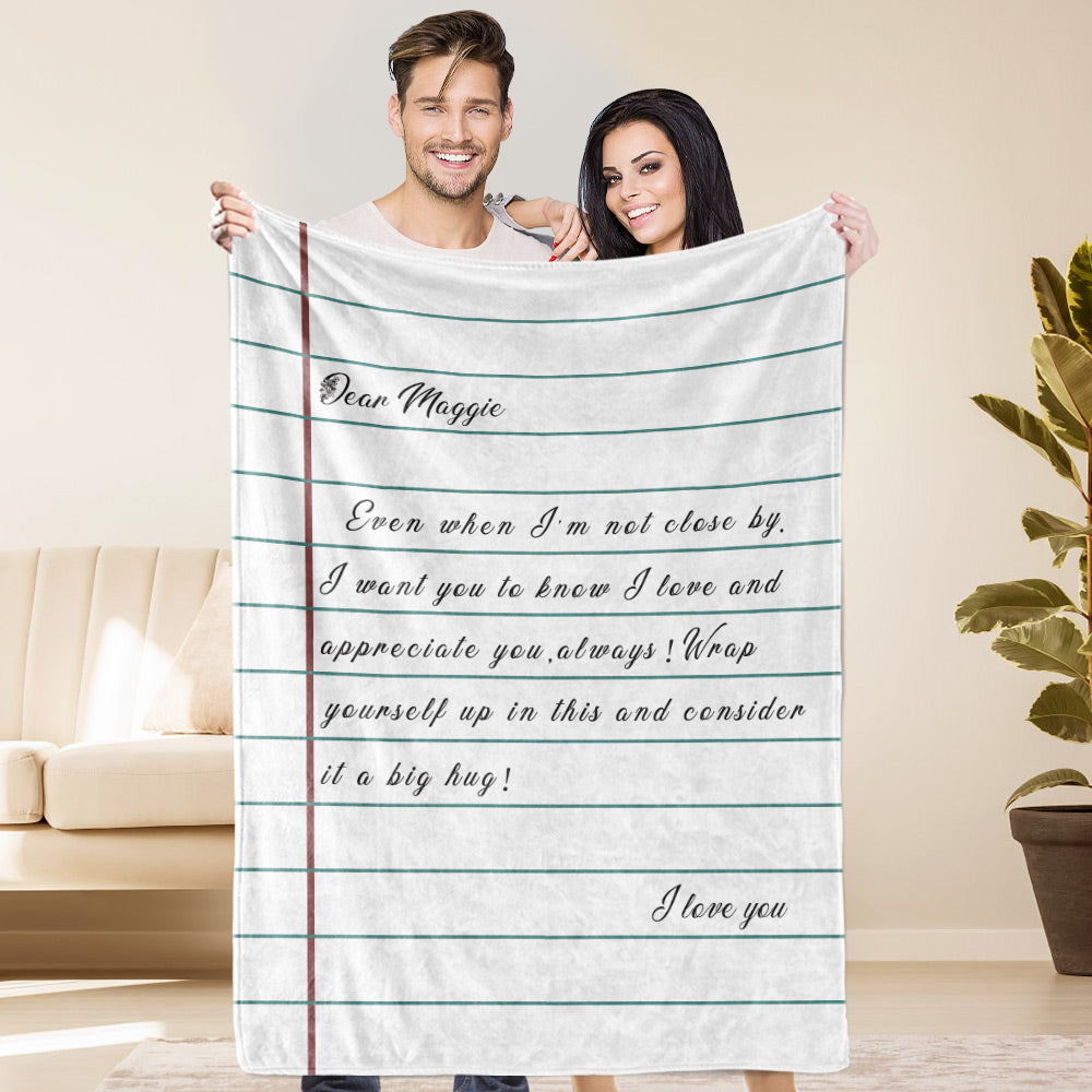 Custom Text Blanket Personalized Love Letter Blanket Couple Gifts Valentines Gifts