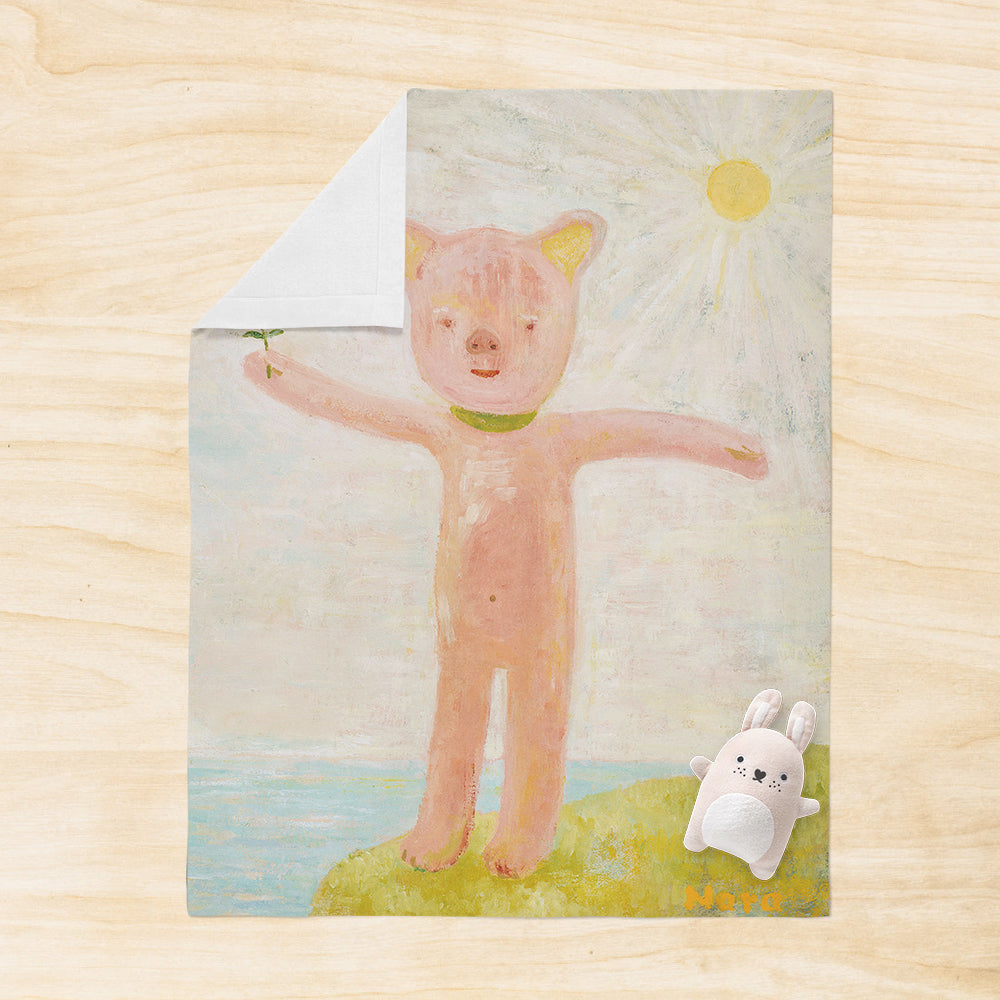 Personalized Yoshitomo Nara Blanket Pig in the Sun