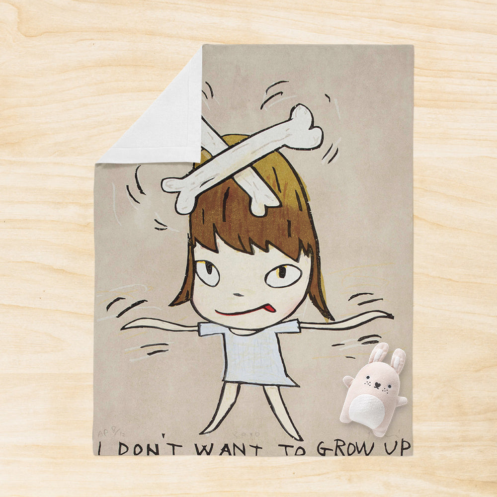 Personalized Yoshitomo Nara Blanket I Don't Want to Grow Up