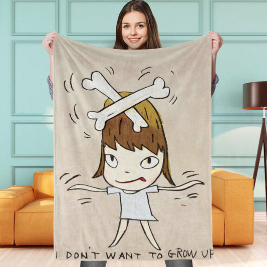 Personalized Yoshitomo Nara Blanket I Don't Want to Grow Up