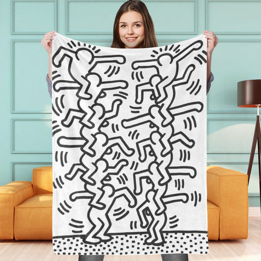 Personalized Keith Haring Blanket Human Pyramid
