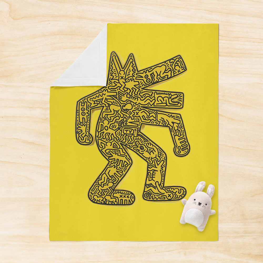 Personalized Keith Haring Blanket Psychedelic Dog