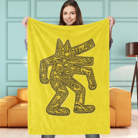 Personalized Keith Haring Blanket Psychedelic Dog