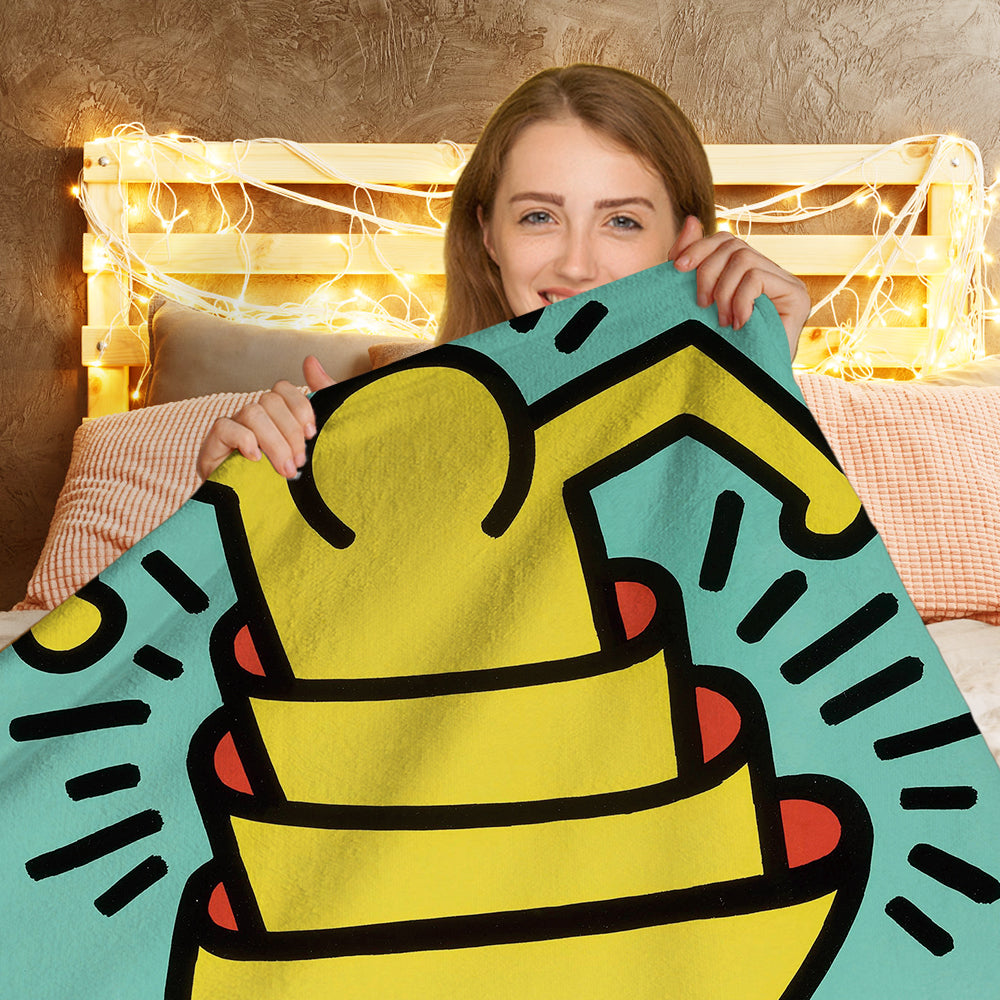Personalized Keith Haring Blanket the Cup Man