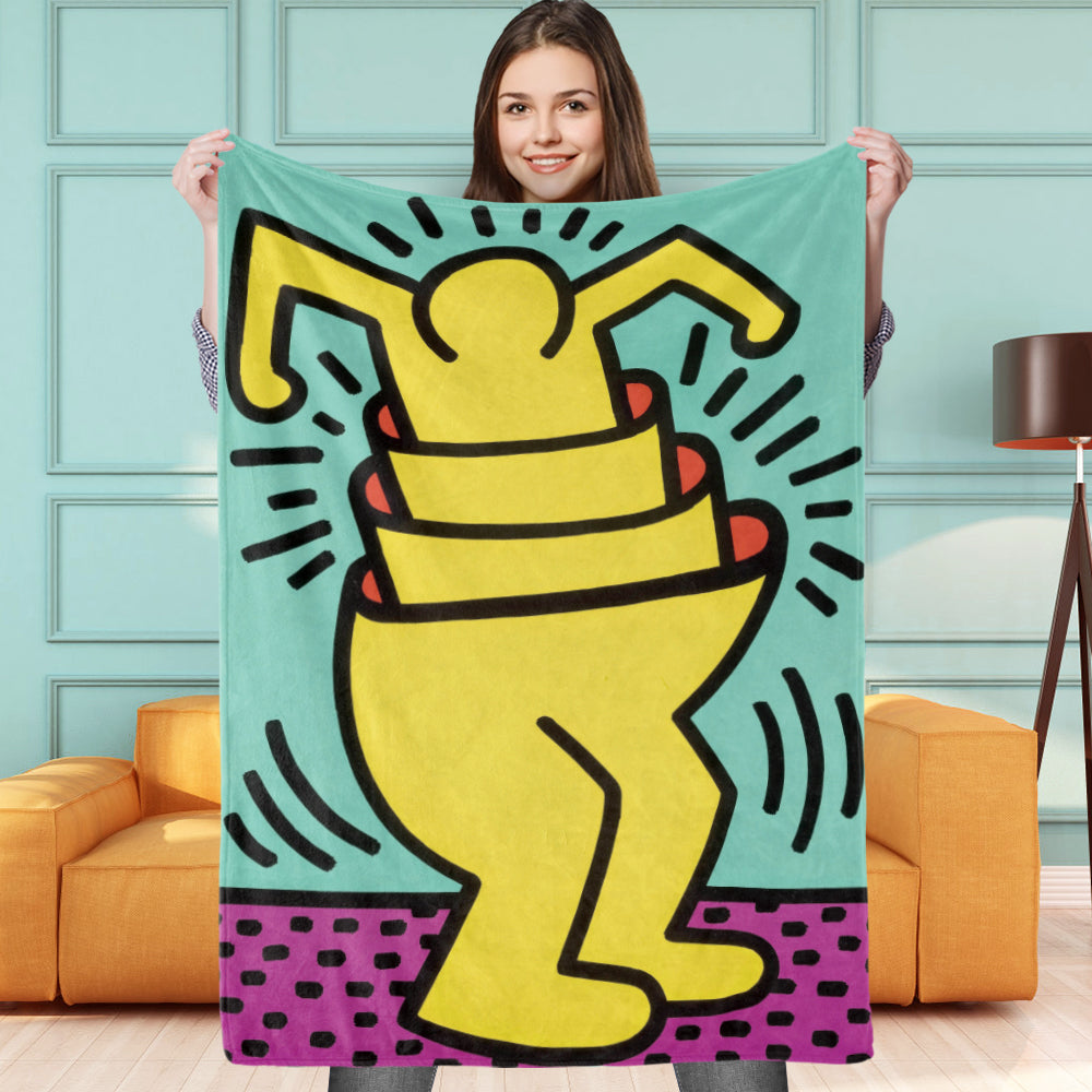Personalized Keith Haring Blanket the Cup Man