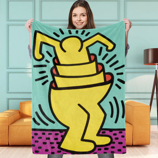 Personalized Keith Haring Blanket the Cup Man