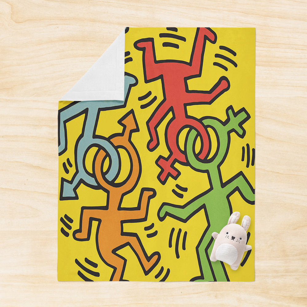 Personalized Keith Haring Blanket Gender Symbol