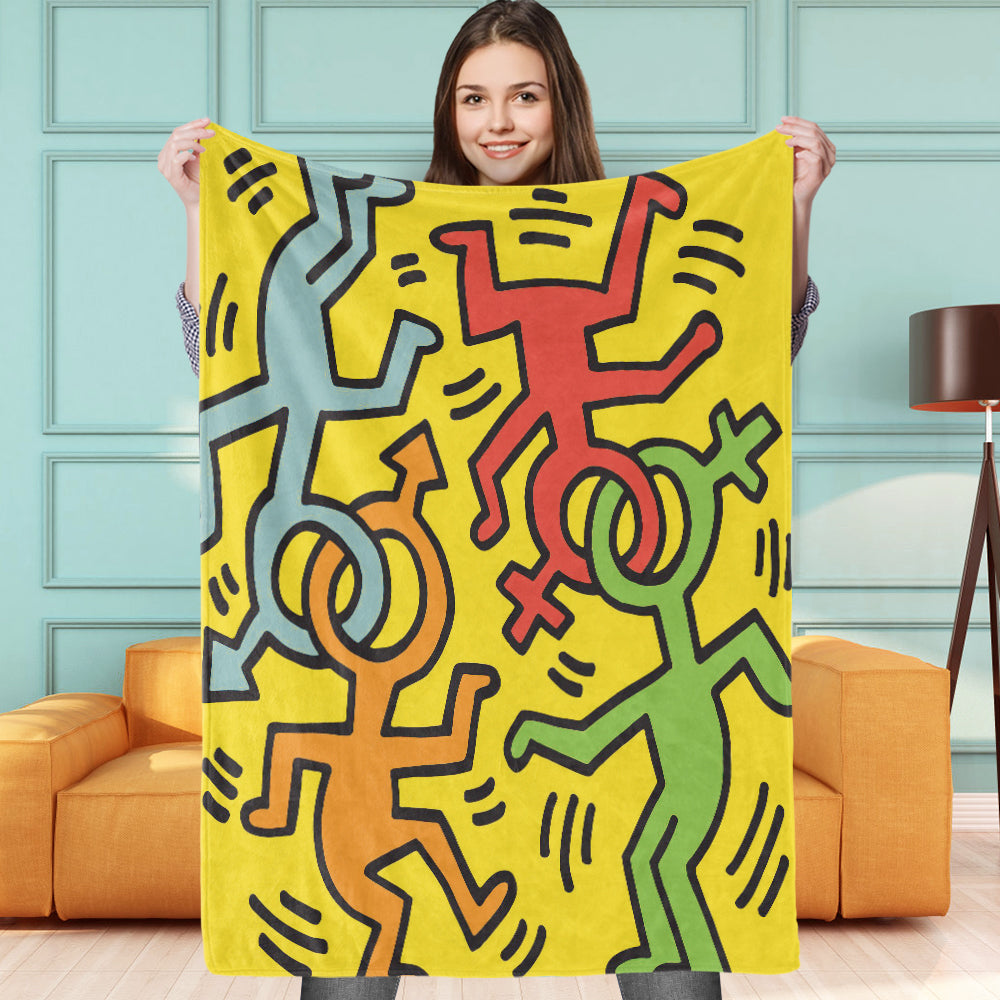 Personalized Keith Haring Blanket Gender Symbol
