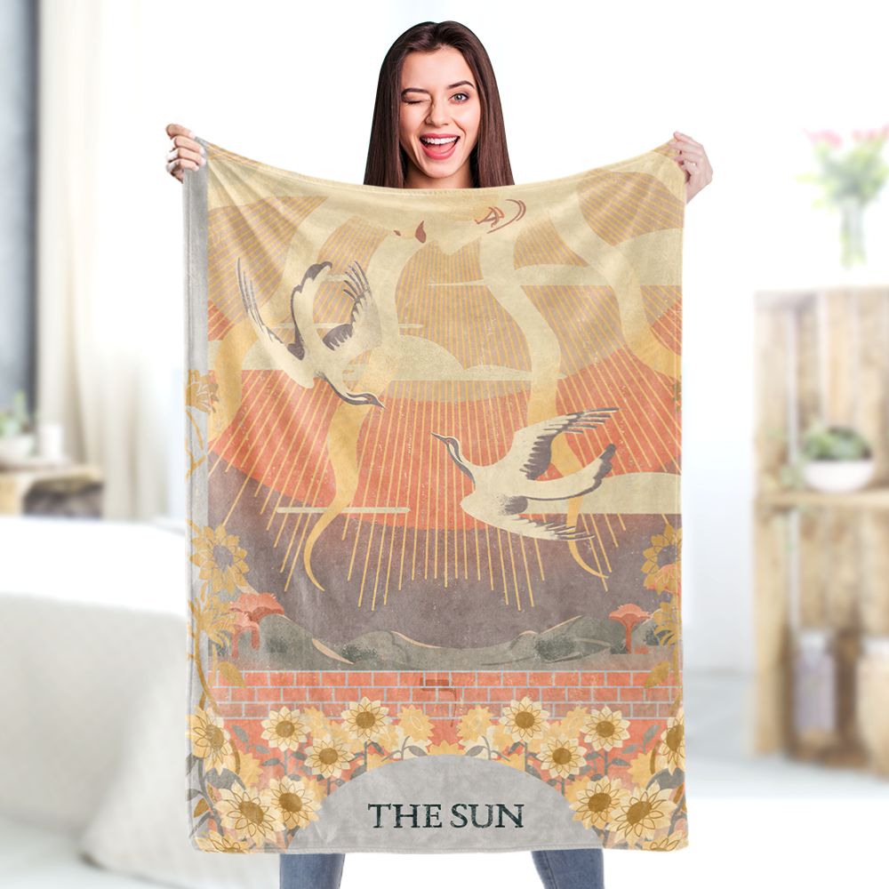 Tarot Blanket The Sun Divination Blanket Mysterious Home Decor