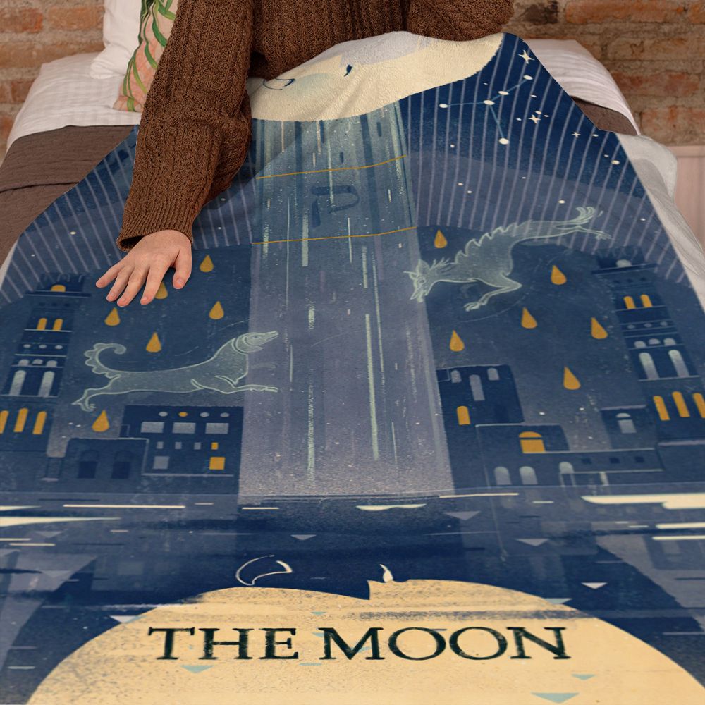Tarot Blanket The Moon Divination Blanket Mysterious Home Decor