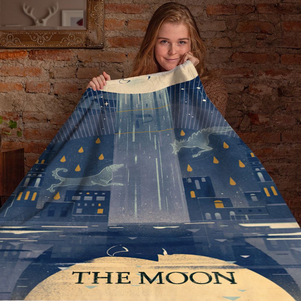 Tarot Blanket The Moon Divination Blanket Mysterious Home Decor