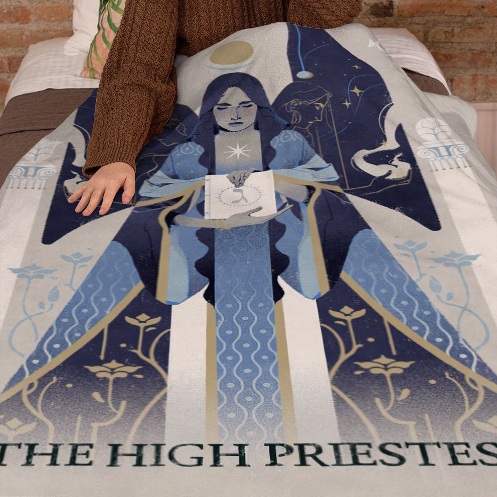 Tarot Blanket The High Priestess Divination Blanket Mysterious Home Decor