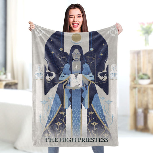 Tarot Blanket The High Priestess Divination Blanket Mysterious Home Decor