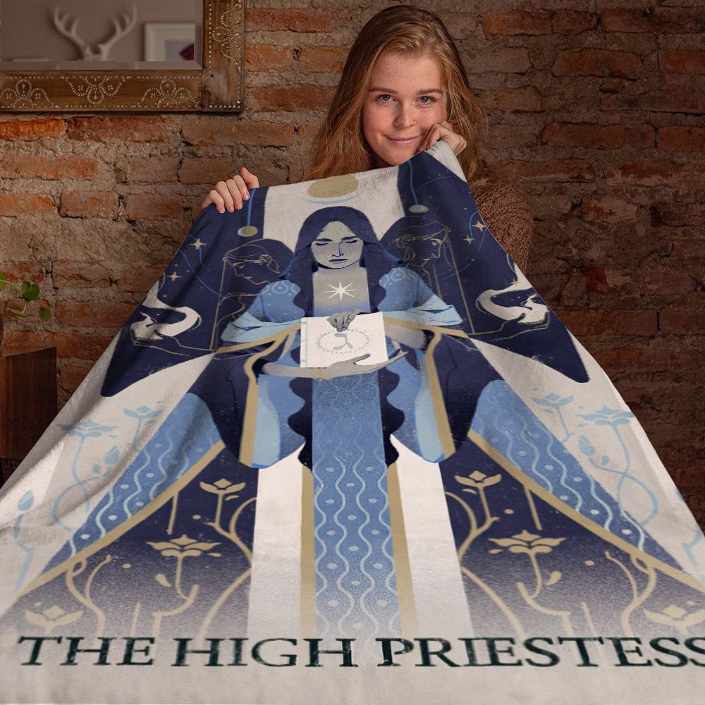 Tarot Blanket The High Priestess Divination Blanket Mysterious Home Decor
