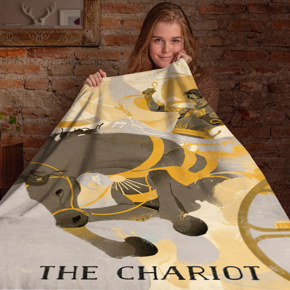 Tarot Blanket The Chariot Divination Blanket Mysterious Home Decor