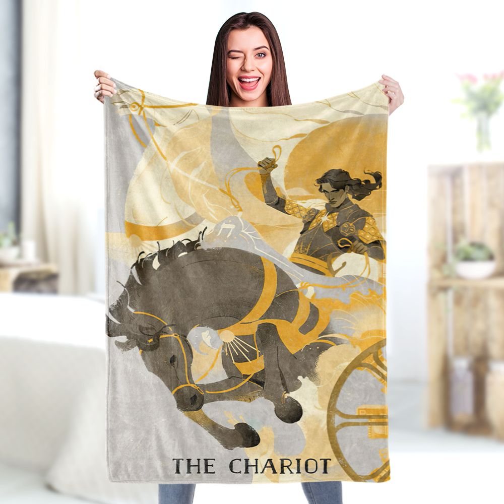 Tarot Blanket The Chariot Divination Blanket Mysterious Home Decor