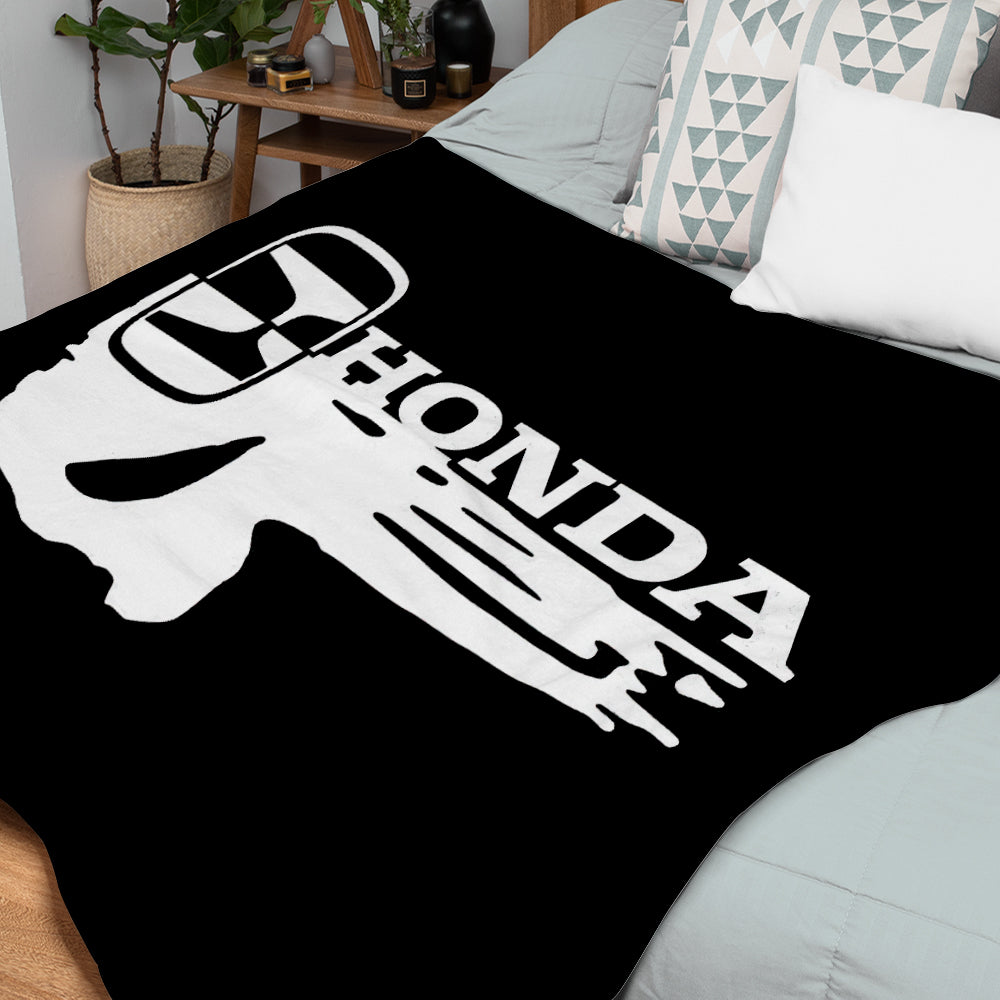 Honda Blanket Cool Car Logo Blanket with Skeleton Decor Bedding Bedroom