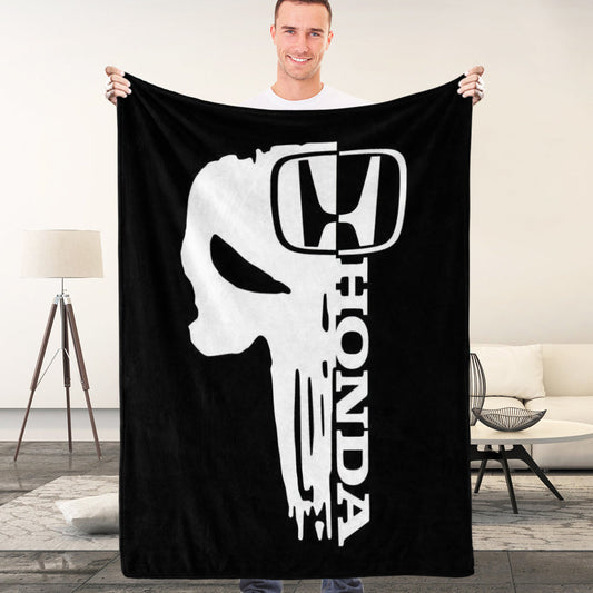 Honda Blanket Cool Car Logo Blanket with Skeleton Decor Bedding Bedroom