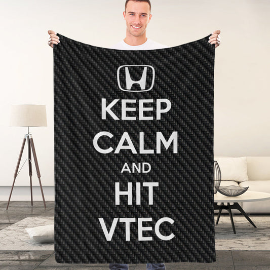Honda Blanket Car Logo Blanket Bedroom Decor Keep Calm and Hit VTEC
