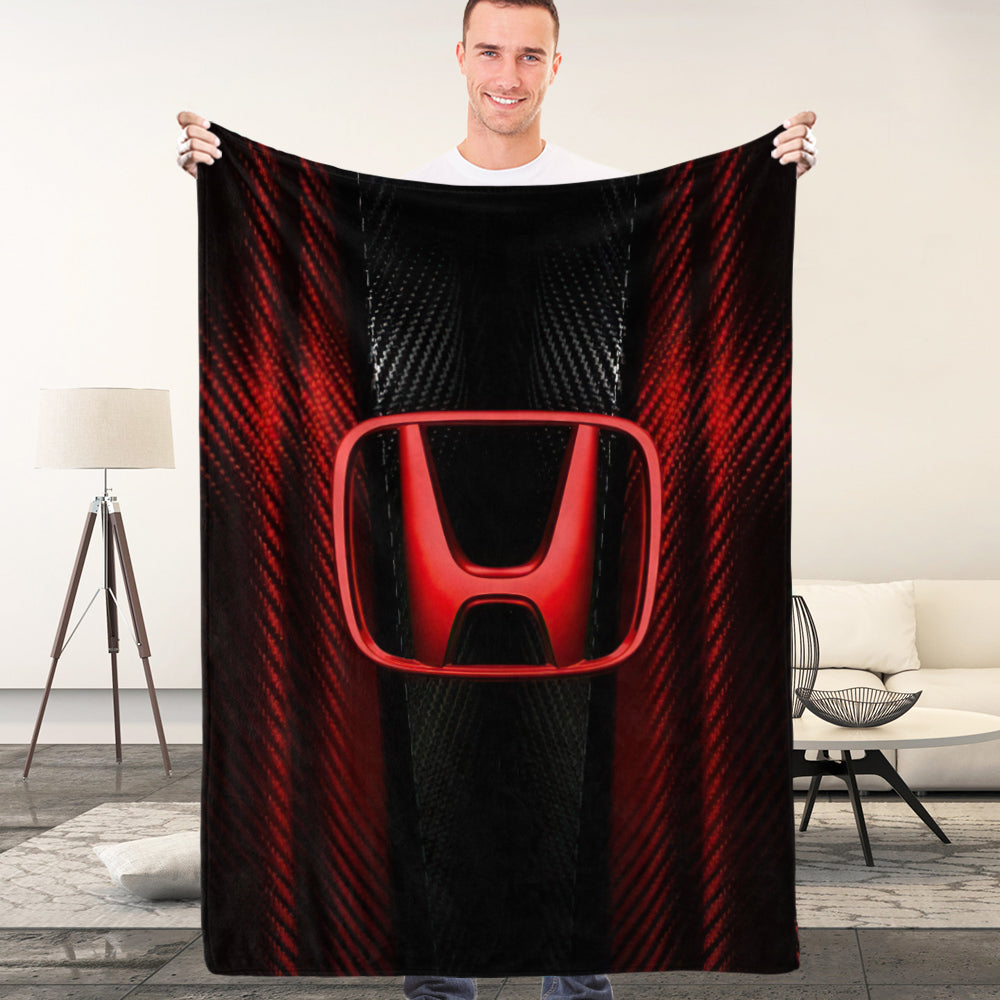 Honda Car Logo Blanket Gift for Husband Bedroom Decor Blanket